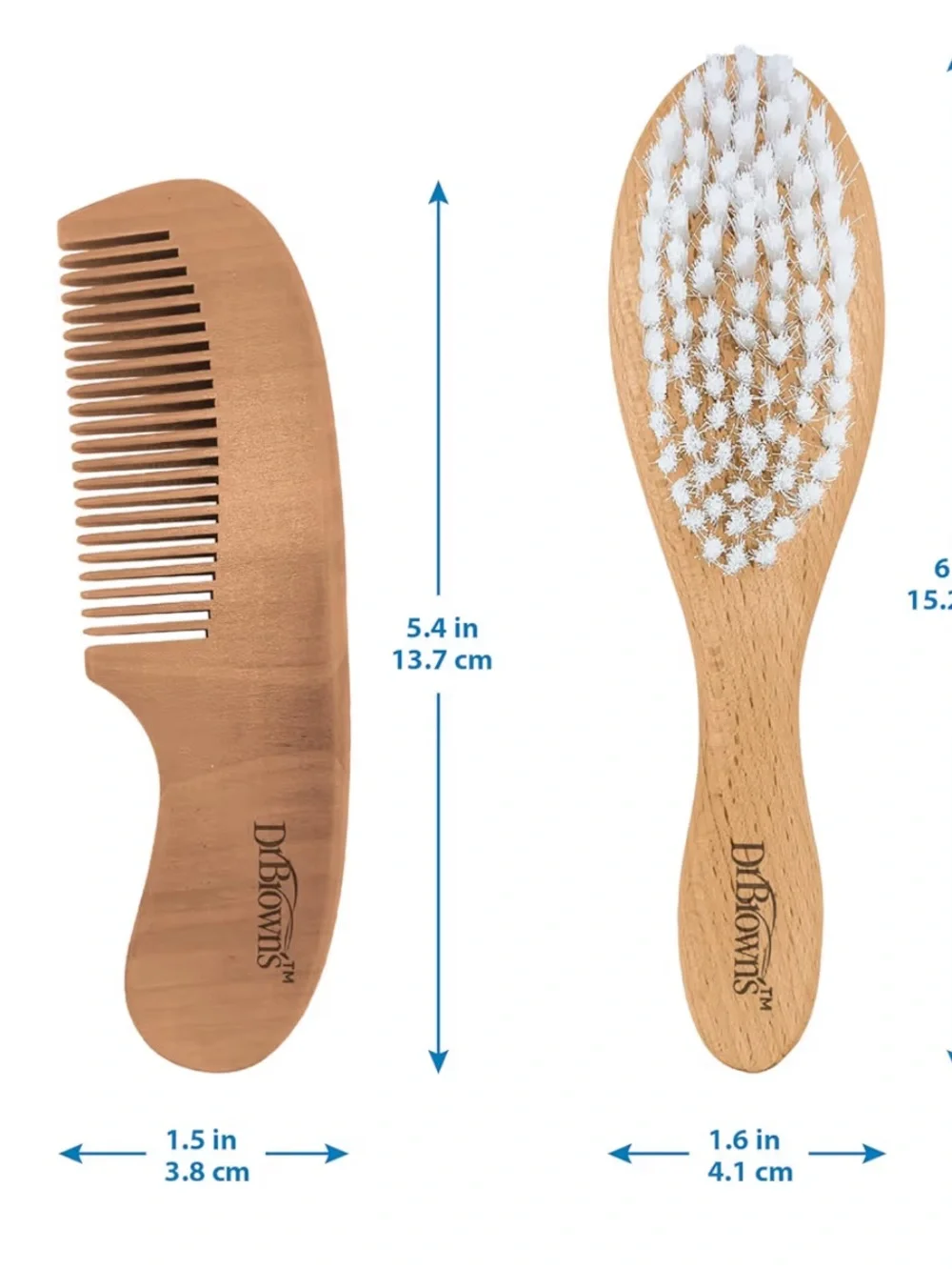 Dr. Brown's - Wooden Soft and Safe Baby Brush + Comb